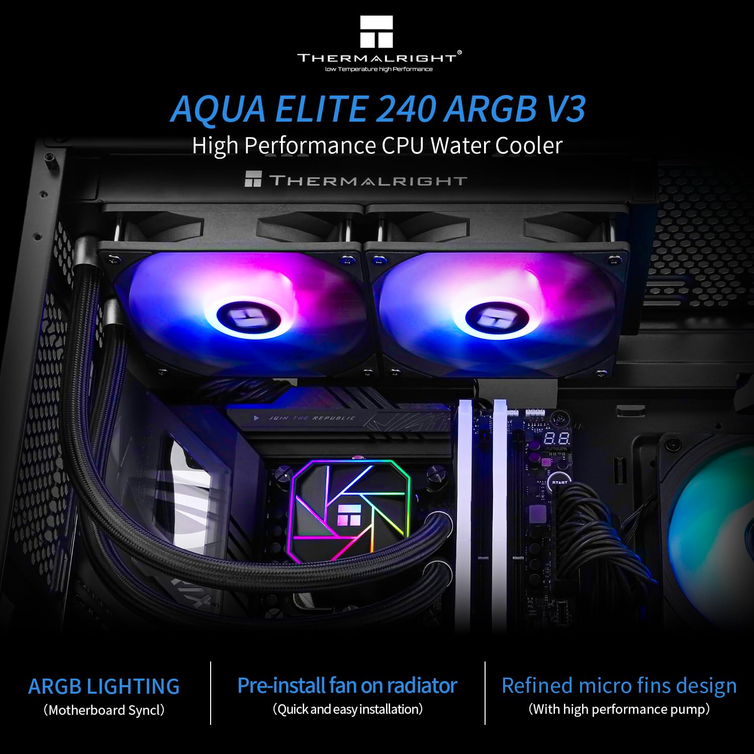Thermalright Liquid Cooler Aqua Elite 240 V3 ARGB Black Thermalright Liquid Cooler Aqua Elite 240 V3 ARGB Black